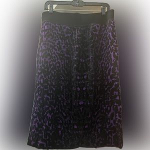 Carlisle, purple and‎ black animal, print skirt, new without tags, size large